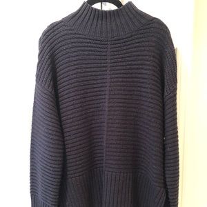 Topshop Mock Sweater Navy Size 4